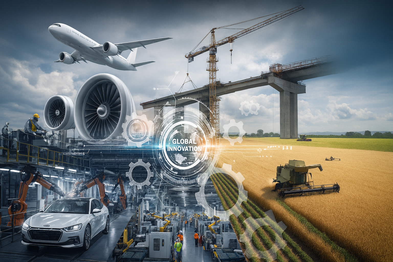 automotive, aerospace, construction, manufacturing, and agriculture